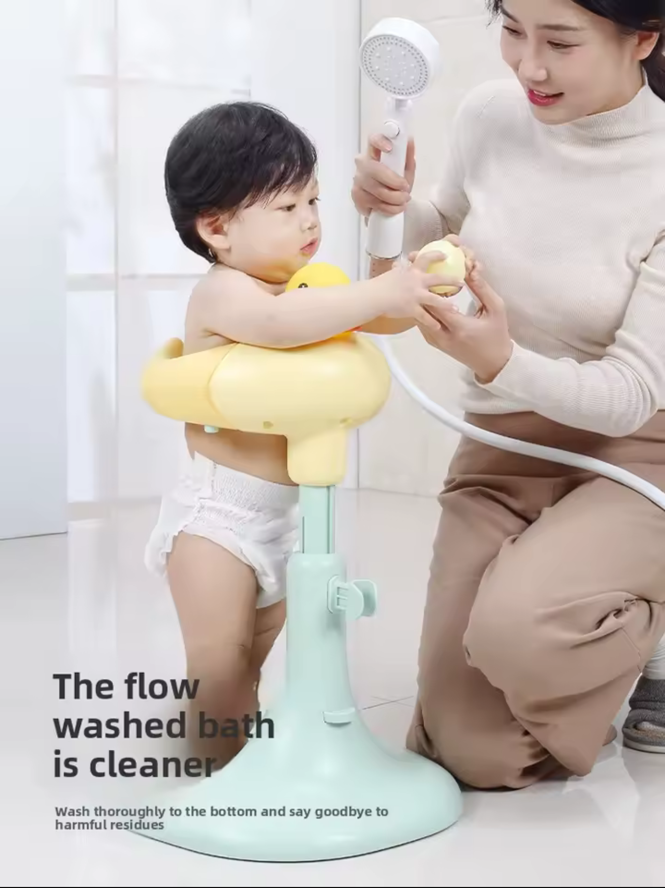 Support de Bain Bébé Antidérapant - Aide à Se Tenir Debout en Sécurité