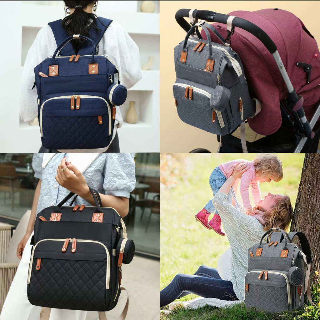 Sac à Langer Grande Capacité Multifonctionnel - 6 Compartiments avec Poche Isotherme